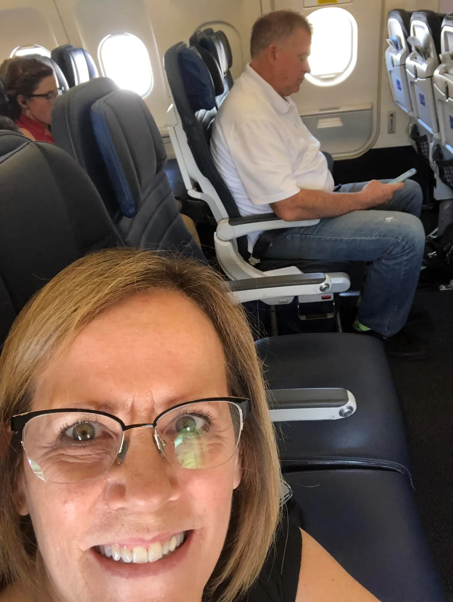 First time...we each had our own row to spread out on the plane from SFO to MEX. Really nice....