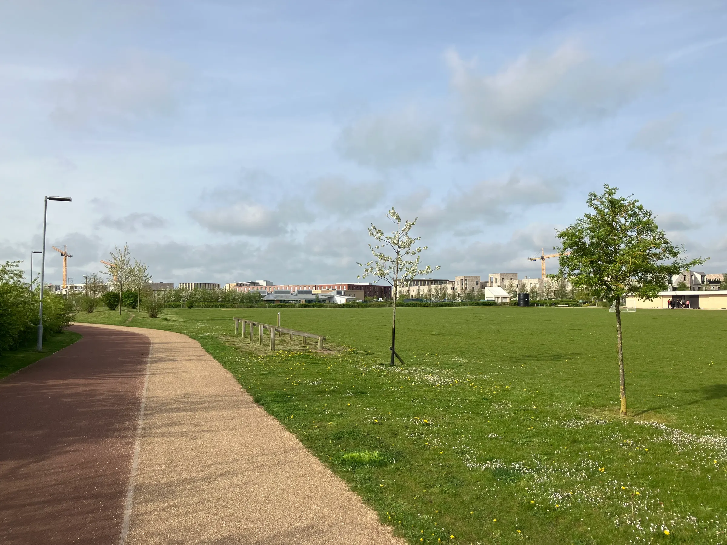 This is the park that I walked around. In the distance is where our hotel was and many, many apartments. Lots of people were out jogging, walking, riding bikes and so on. It was a nice warm day.