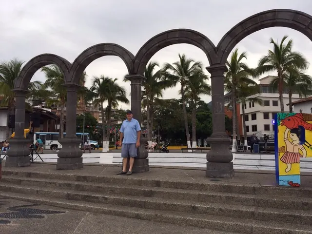 Los Arcos...a mid point on our walk on the Malecon.