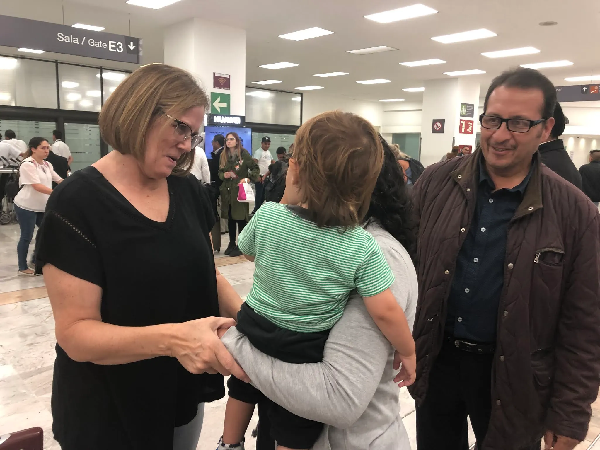 Denise meeting Blanca and Juan. Blanca was so excited and so loving to her grand children. We are thrilled that they are able to finally meet in person.