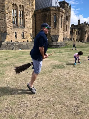 It took a bit, but finally Denise was successful on getting her broom to come 'Up'.
