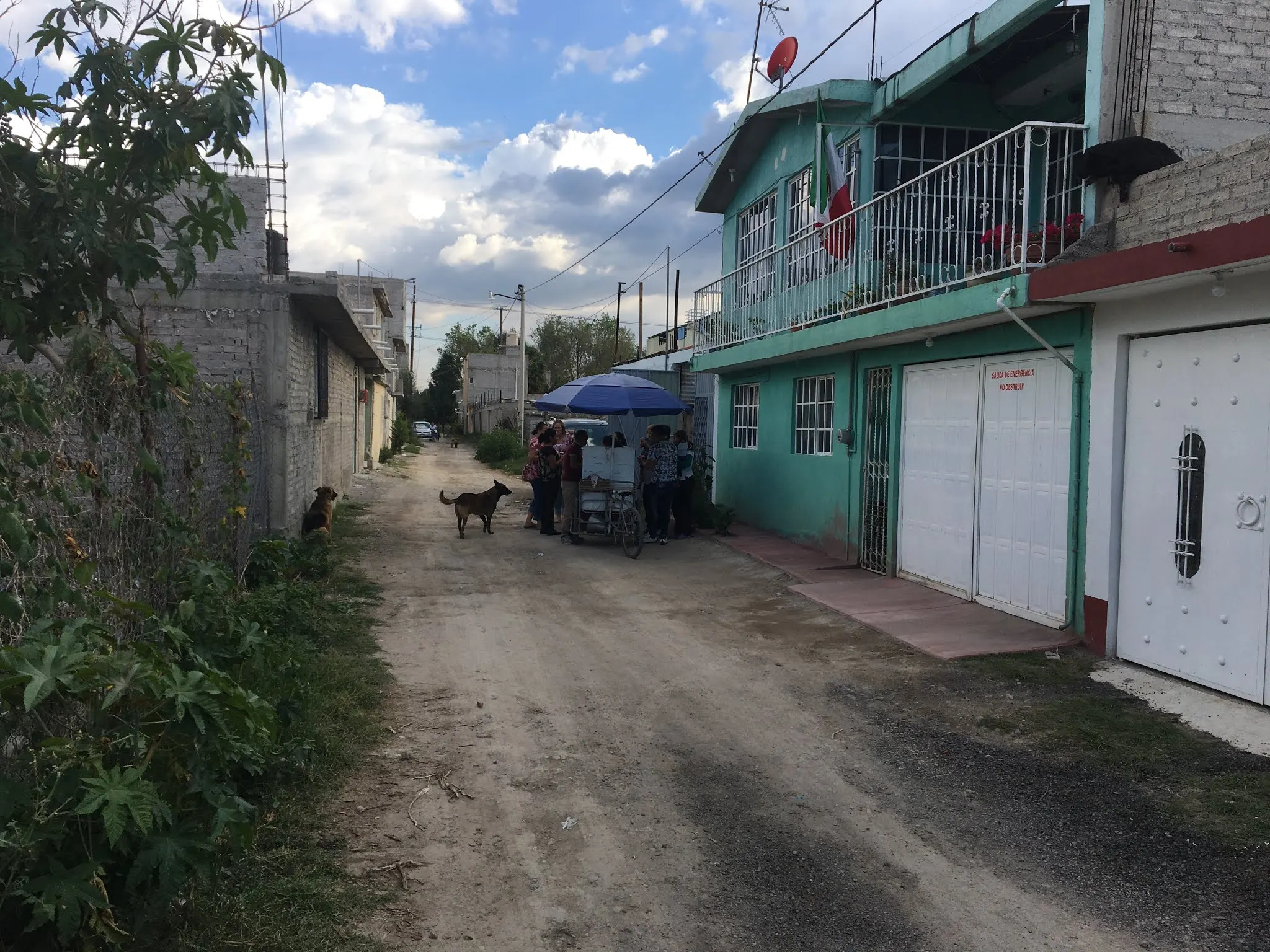 This is the small road that is in front of Juan and Blanca’s home. A man with a bike that had a small freezer on it came down the street with music playing. When everyone heard it...off they went running. He had many flavors of ice cream to sale for 5 pesos per scoop (20 cents USD).