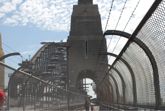 Walking the Sydney Harbor Bridge....