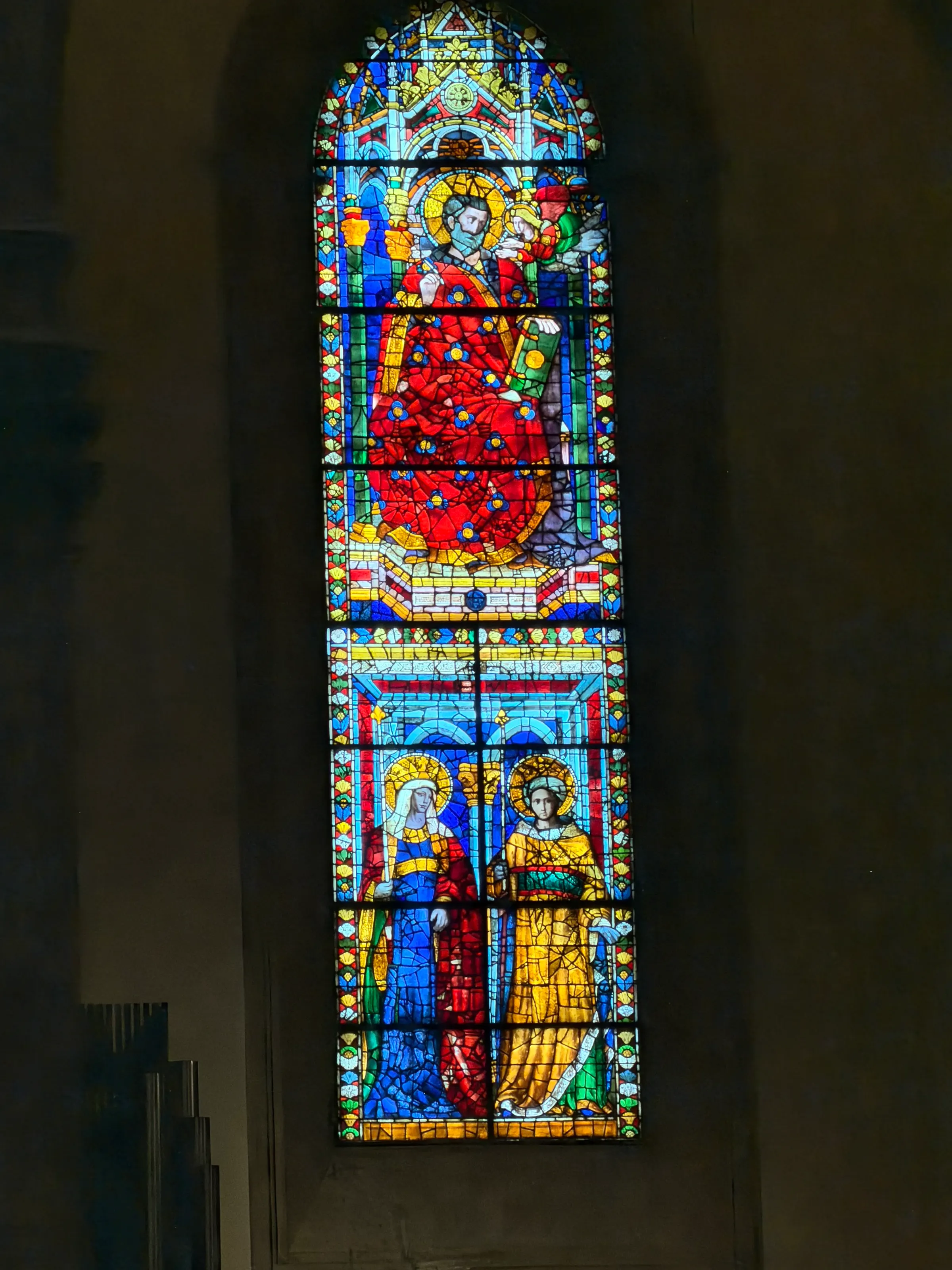 Some stained glass in the cathedral Duomo.