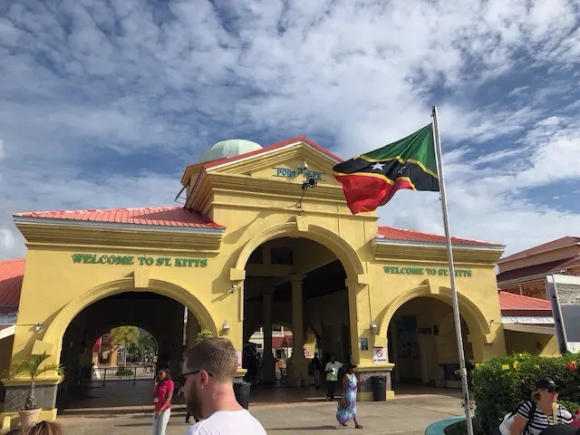 The welcome plaza at St Kitts....