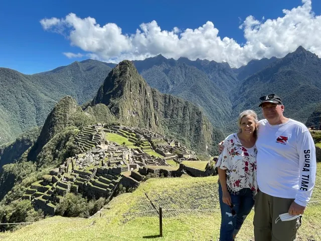 A good Tim and Denise shot with MP behind us. Hard to believe we made it here and have experienced this.