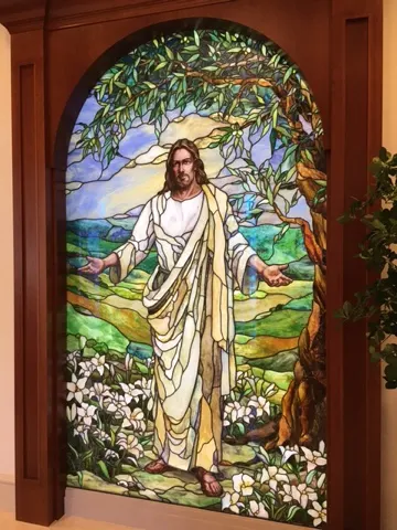 Another etched glass on a wall....