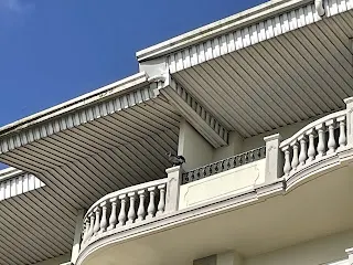 If you look closely, you’ll see a vulture perched on one of the balcony edges of our hotel.