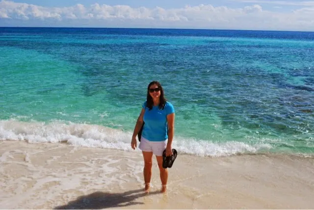 Ilene at one of the 'eastern side' beaches that we stopped at....