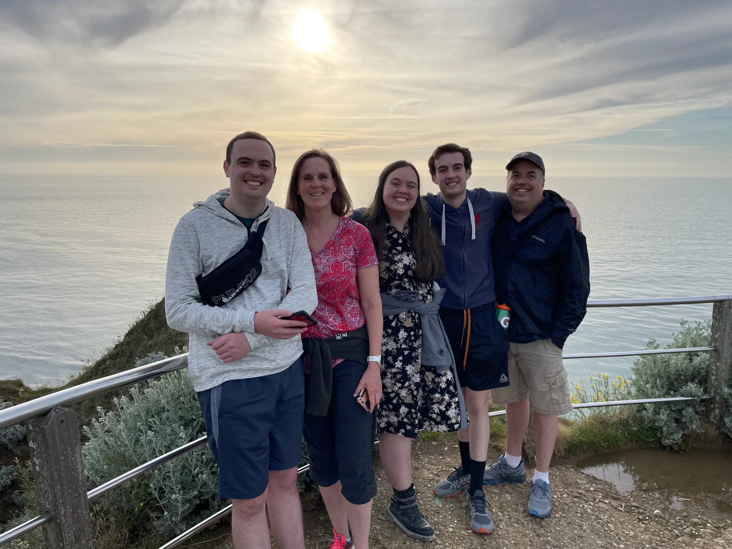 The Hunter family (minus Maddie who is in the military) at the Cliffs of Etretat.