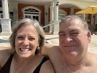 Happy campers in the pool! Nice to get some warmth!