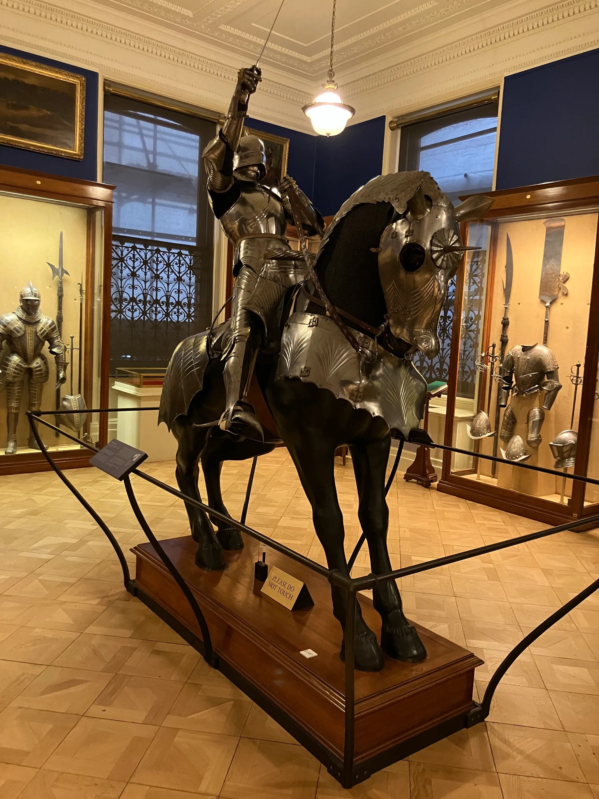 Sitting and waiting for our friends, Steve and Heather Turner, to arrive at the Wallace Collection. This museum\house was interesting. They had collections of porcelain, armor and of course paintings. Lots of nudes in their collection. The armor collection, to me, was the most amazing. You’ll see a few photos of that below.