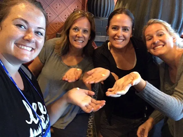 The girls being shown how to pamper theirselves (as if they did not know already). Not sure where Makenzie escaped to....